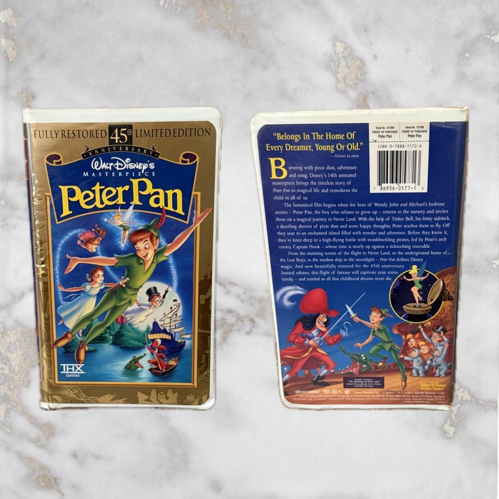 Disney Peter Pan VHS with Blue and Red Cover